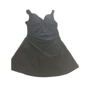 TALBOTS Black 1pc SKIRTED‎ SWIMSUIT Tank Sz 14